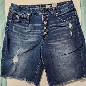 Blue cutoff jean shorts